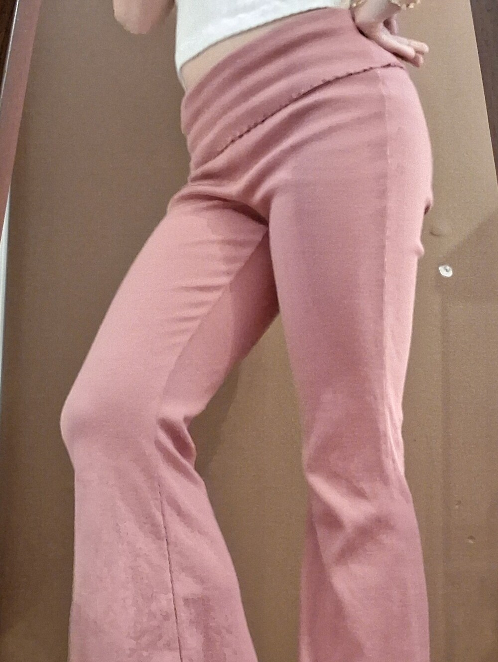 SO Dusty Rose Flared Knit Pants